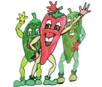 The Santa Anna's Revenge jalapeno characters drawn by Don Stroud